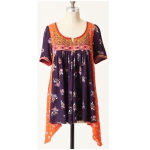 Anthropologie Floreat Patchwork Tunic Sz 10 Boho